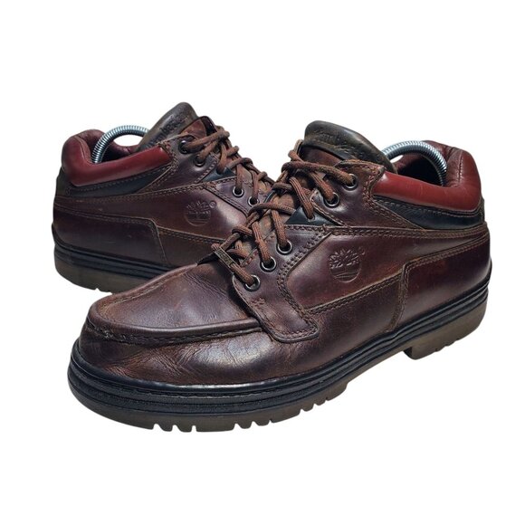 Timberland 1219 Vintage Men Dark Burgundy Cherry Leather Gore-Tex Work Boots 10M - Picture 1 of 10